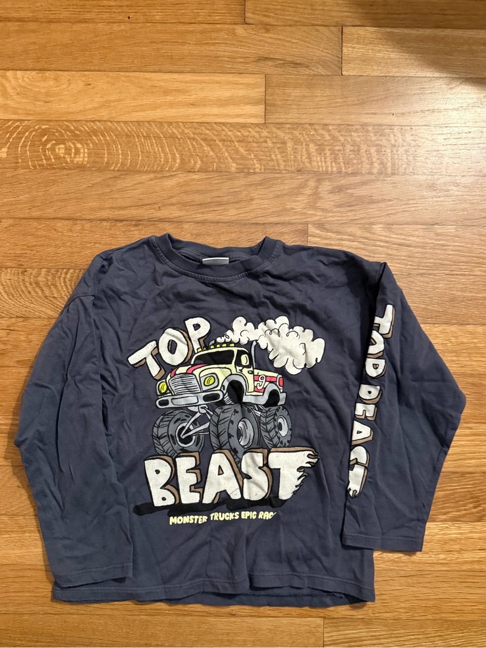 Zara Black Monster Truck Long-Sleeve Tee Size 6